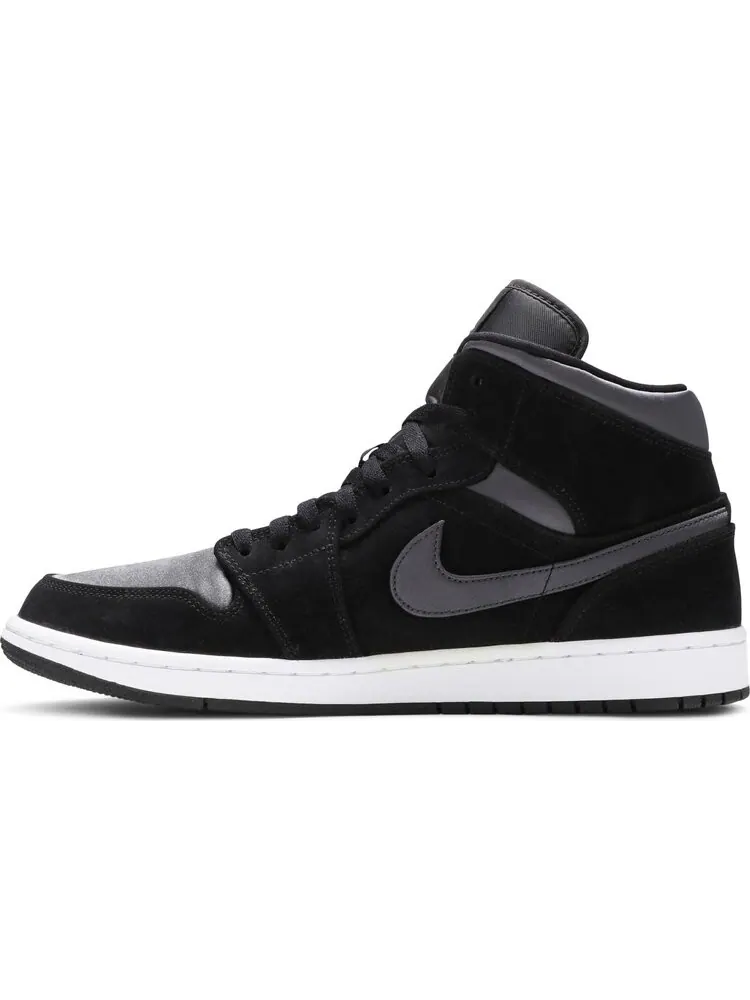 Кроссовки Air Jordan 1 Mid SE Nylon Black Grey — изображение 3 из 8, серый