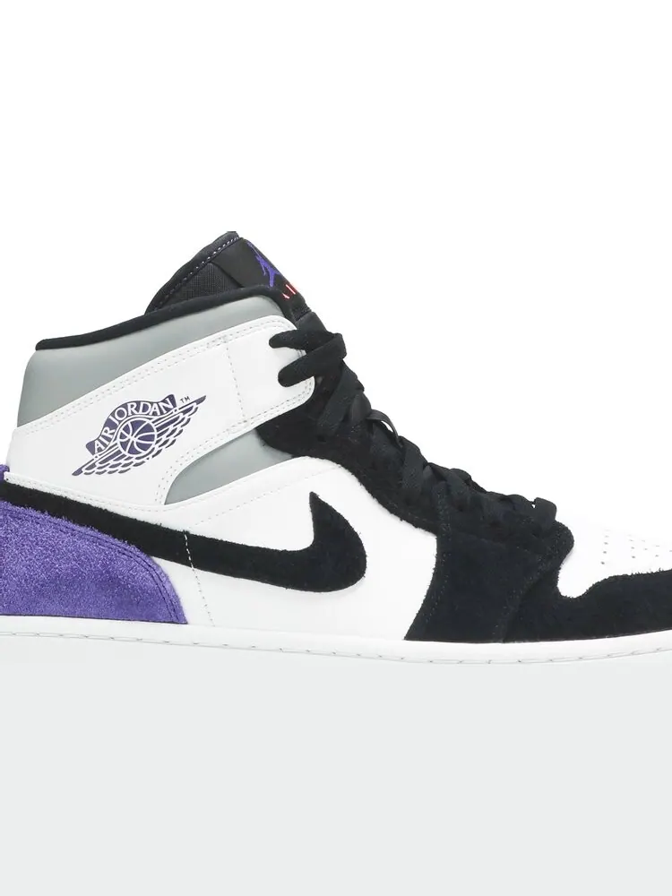 Кроссовки Air Jordan 1 Mid SE Varsity Purple — изображение 2 из 8, белый
