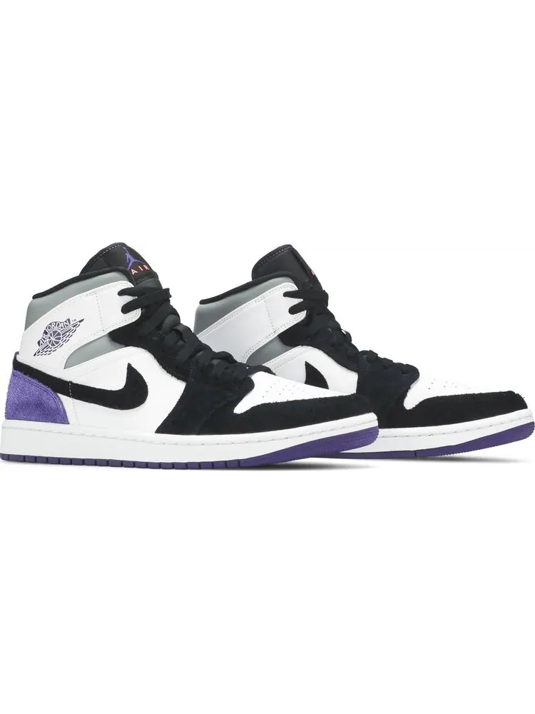 Кроссовки Air Jordan 1 Mid SE Varsity Purple — изображение 8 из 8, белый
