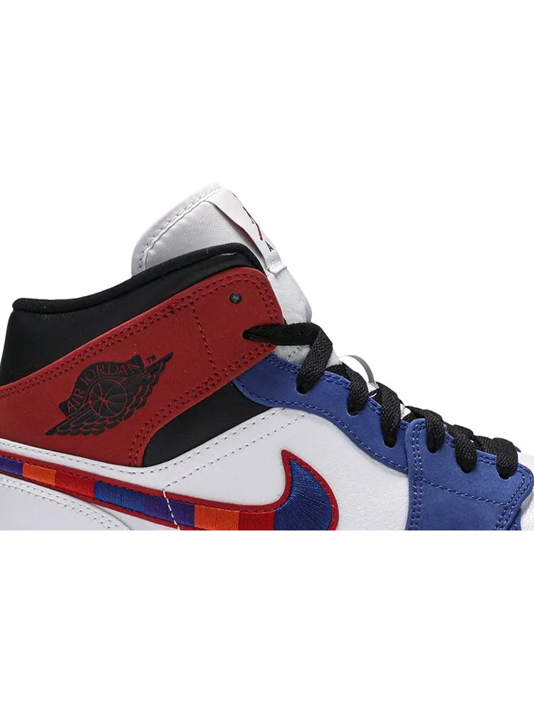 Кроссовки Air Jordan 1 Mid Multicolored Swoosh — изображение 2 из 8, синий