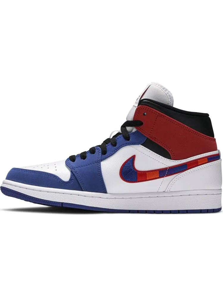 Кроссовки Air Jordan 1 Mid Multicolored Swoosh — изображение 3 из 8, синий