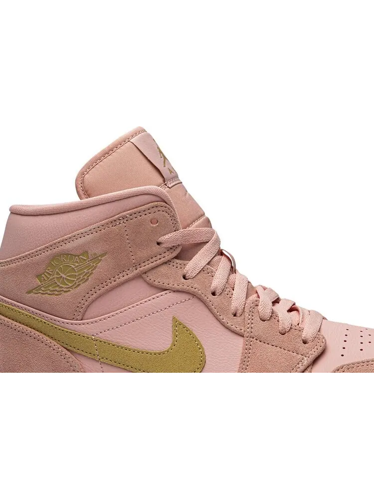 Кроссовки Air Jordan 1 Mid Coral Gold — изображение 2 из 8, розовый