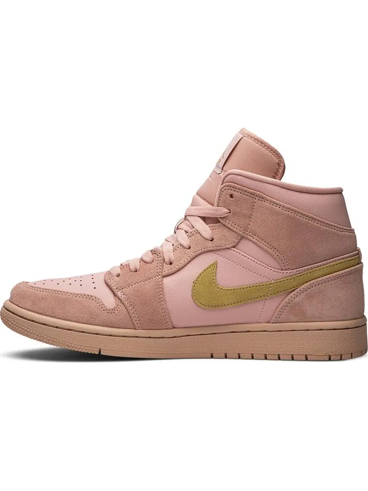 Кроссовки Air Jordan 1 Mid Coral Gold — изображение 3 из 8, розовый