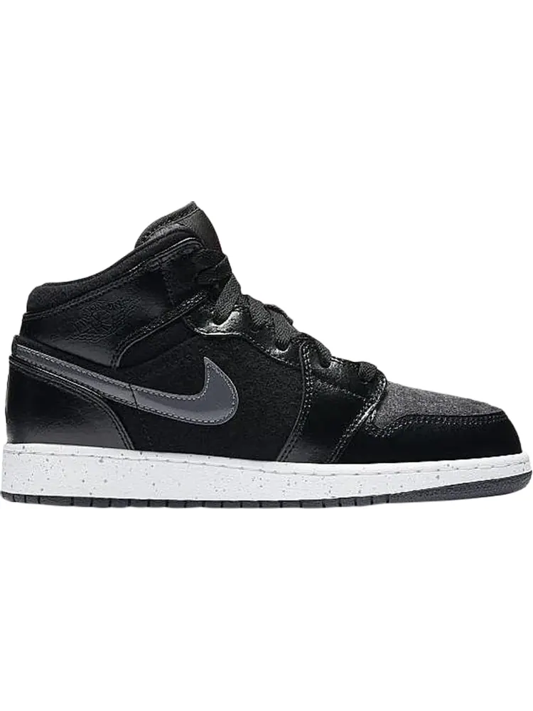 Кроссовки Air Jordan 1 Mid Premium GS Black Dark Grey — изображение 1 из 1, черный