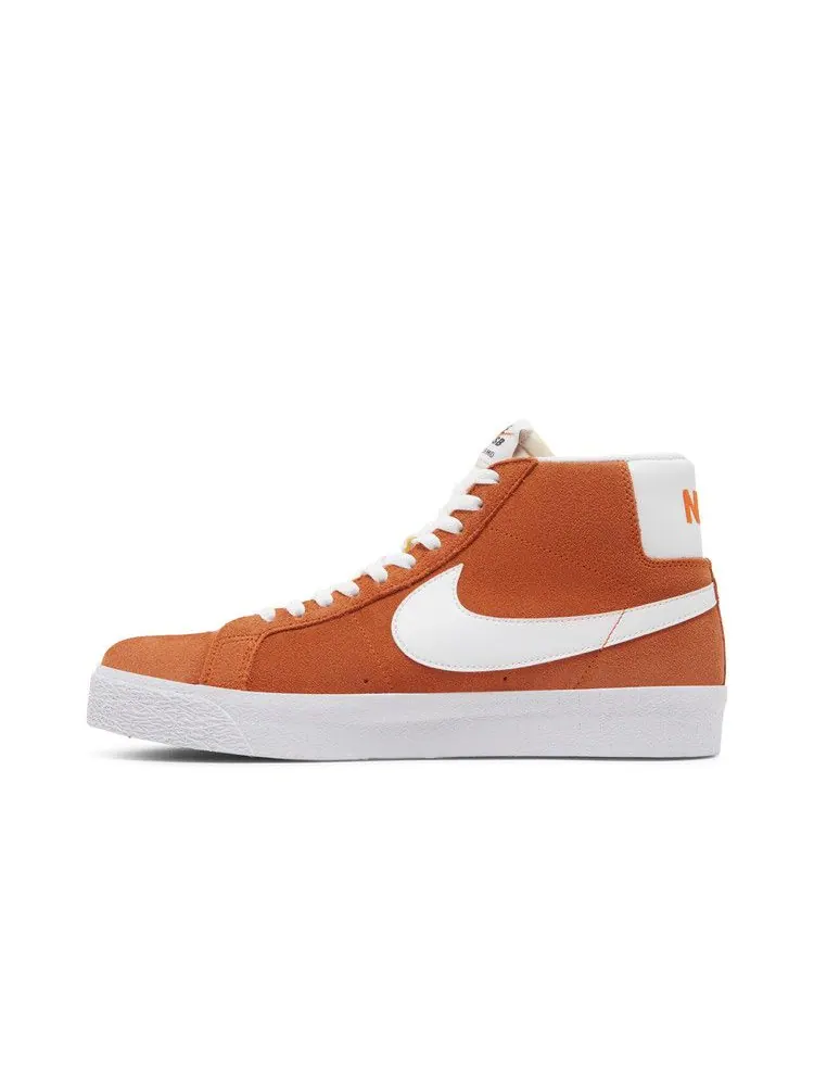 Кеды Nike Zoom Blazer Mid SB 'Safety Orange' — изображение 4 из 9, оранжевый/белый