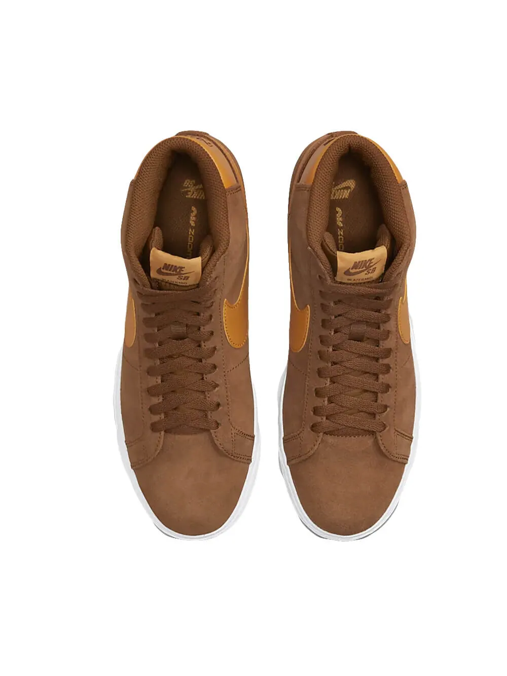 Скейтерские кеды Nike SB Zoom Blazer Mid — изображение 3 из 5, коричневый/оранжевый