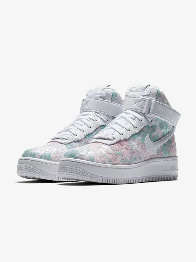 Кроссовки Nike Wmns Air Force 1 Upstep Hi LX, Sequin Fabric — изображение 2 из 7, белый