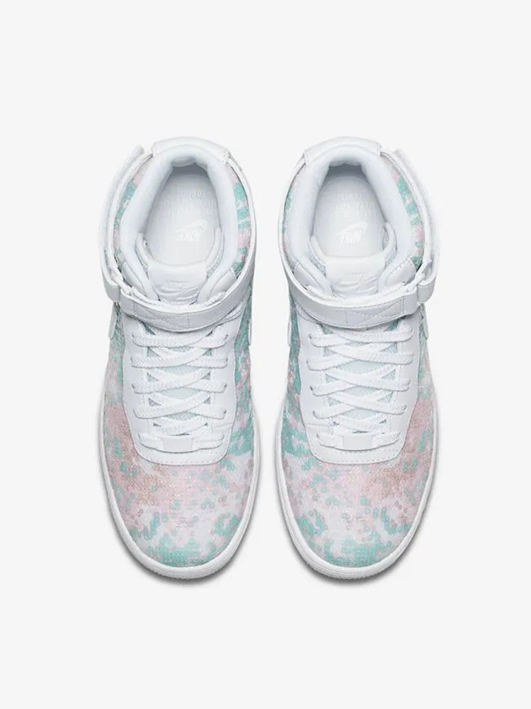 Кроссовки Nike Wmns Air Force 1 Upstep Hi LX, Sequin Fabric — изображение 3 из 7, белый
