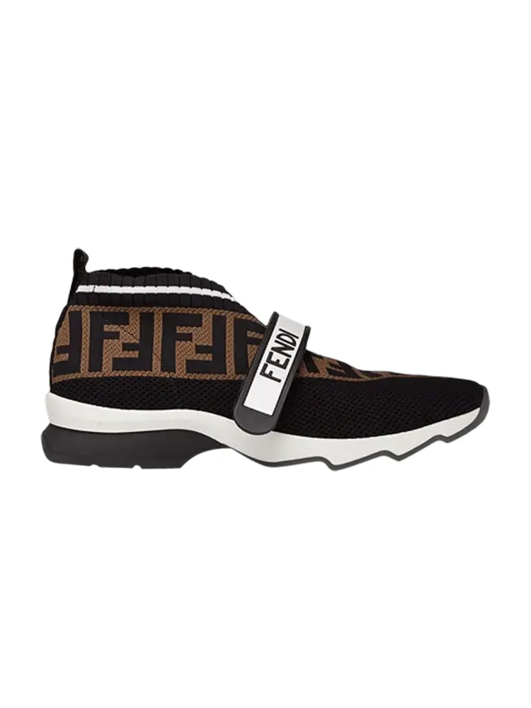 Кроссовки Fendi Wmns FF Motif Rockoko Sneaker Black Brown