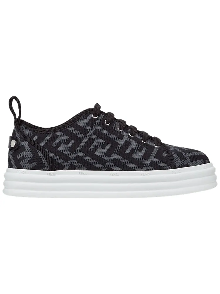Кроссовки Fendi Wmns FF Motif Rise Fabric Platform 'Charcoal'