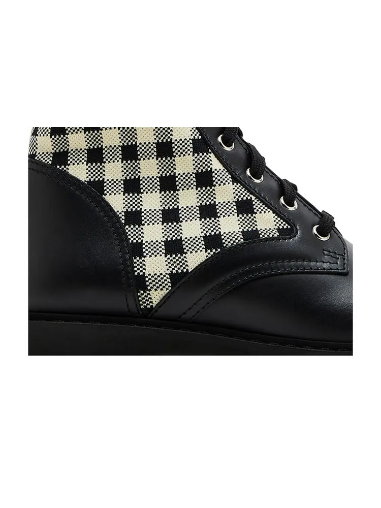 Ботинки Fendi Wmns FF Rockoko Biker Boot Black Checkerboard — изображение 2 из 6, черный