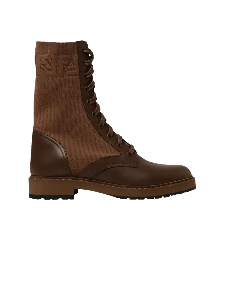 Ботинки Fendi Wmns FF Rockoko Biker Boot Brown