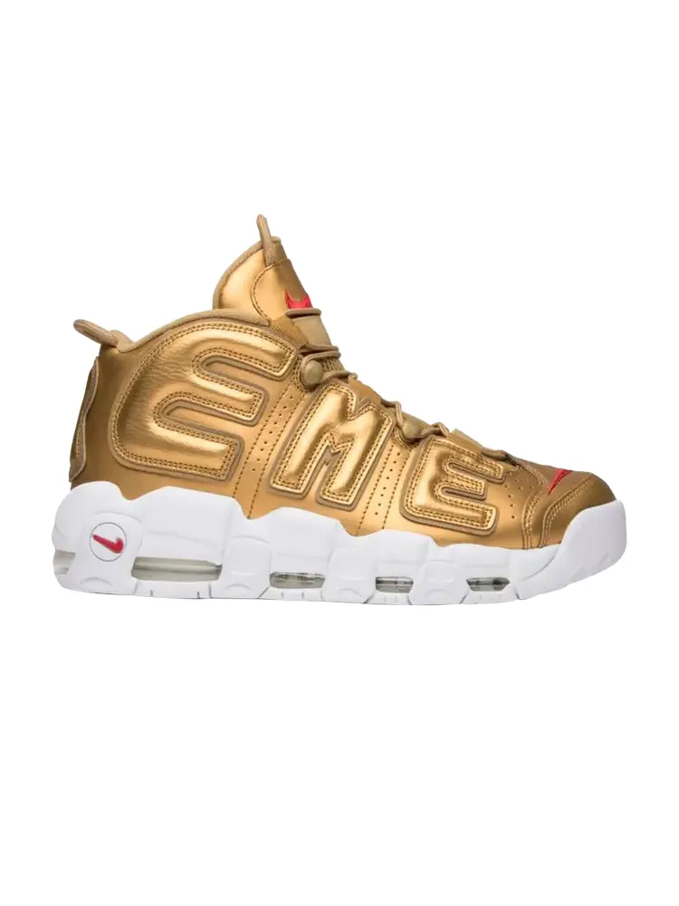 Кроссовки Nike Supreme x Air More Uptempo 'Metallic Gold' Sample — изображение 1 из 1, золото