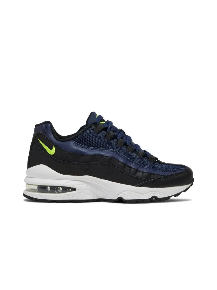 Кроссовки Nike Air Max 95 GS 'Midnight Navy Lemon Venom' — изображение 2 из 9, черный/темно-синий/белый