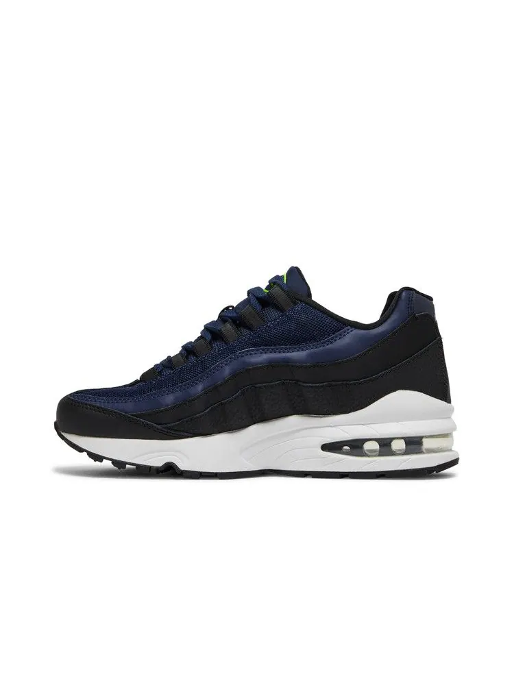 Кроссовки Nike Air Max 95 GS 'Midnight Navy Lemon Venom' — изображение 4 из 9, черный/темно-синий/белый