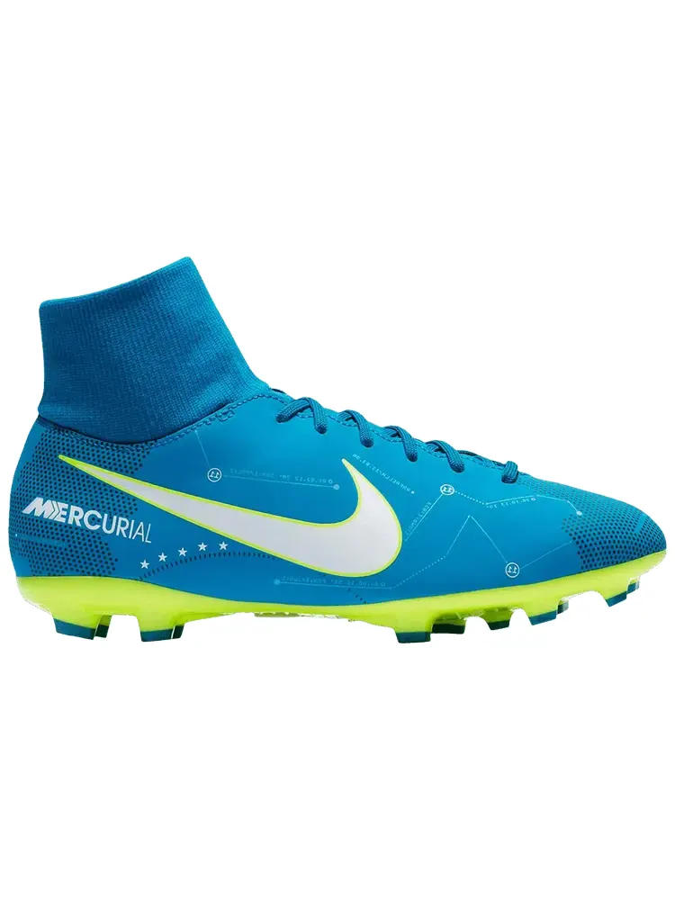 Кроссовки Nike Neymar Jr. x Mercurial Victory 6 DF FG GS 'Blue Orbit Volt' — изображение 1 из 1, синий