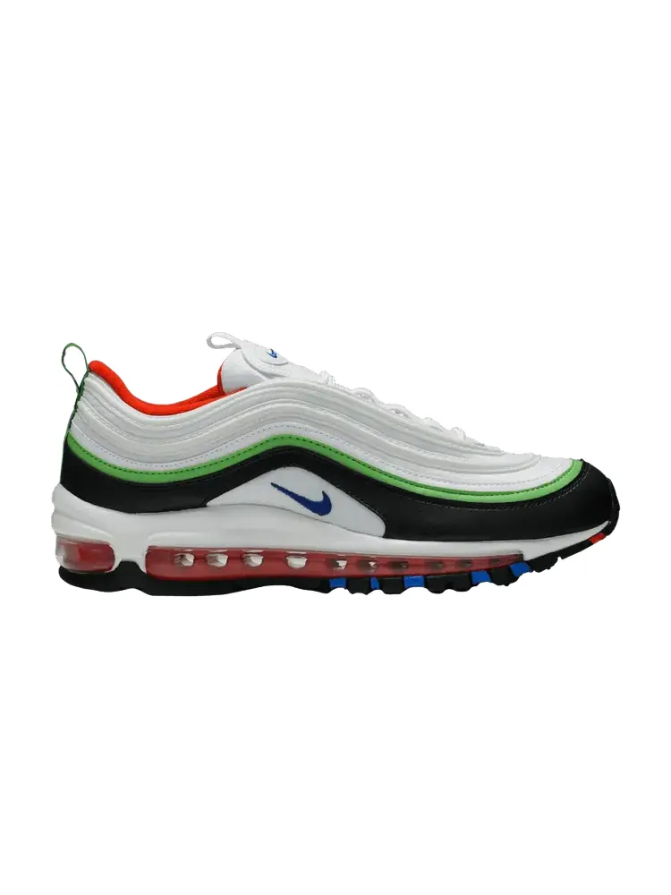 Кроссовки Nike Air Max 97 GS 'White Royal Green Nebula' — изображение 1 из 9, белый//зеленый