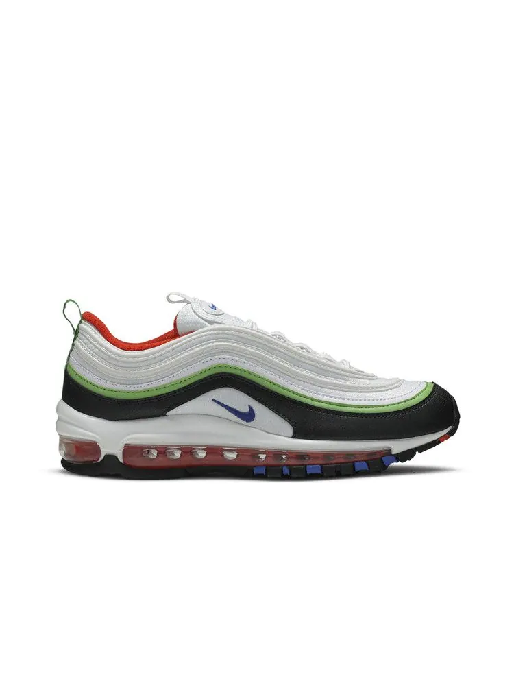 Кроссовки Nike Air Max 97 GS 'White Royal Green Nebula' — изображение 2 из 9, белый//зеленый