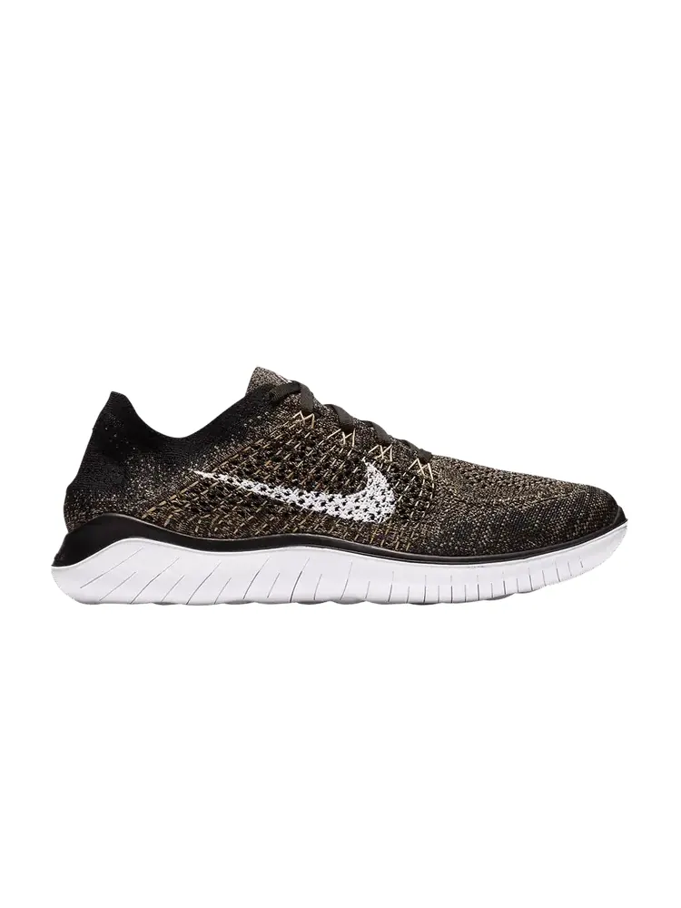 Кроссовки Free RN Flyknit 2018 'Black Club Gold' — изображение 1 из 1, черный золотистый