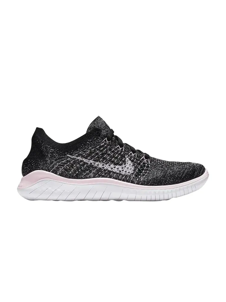 Кроссовки Nike Wmns Free RN Flyknit 2018 'Black Pink Foam' — изображение 1 из 1, черный/розовый/белый