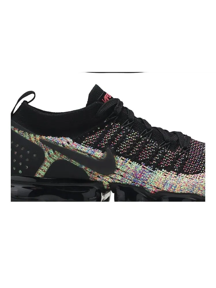 Кроссовки Nike Air VaporMax Flyknit 2 'Black Multi-Color' — изображение 2 из 4, черный