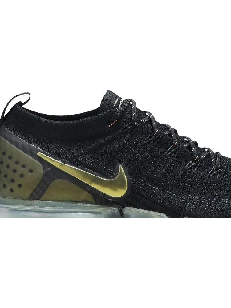 Кроссовки Nike Air VaporMax Flyknit 2 'Black Gold' — изображение 2 из 8, золото