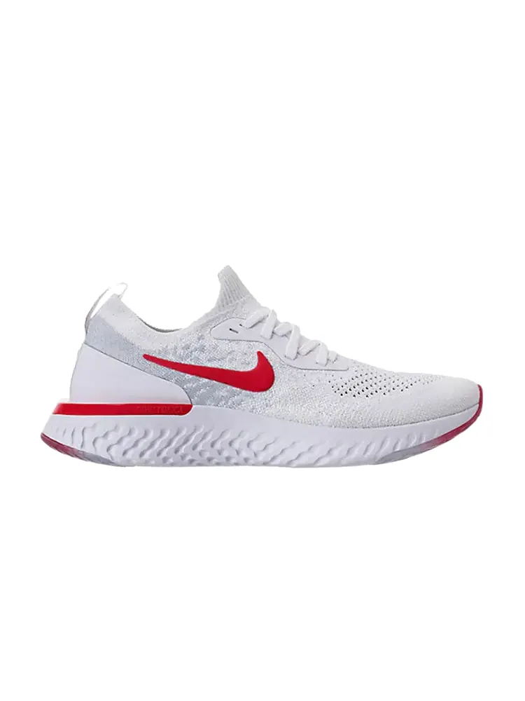 Кроссовки Nike Epic React Flyknit GS 'White University Red' — изображение 1 из 1, белый