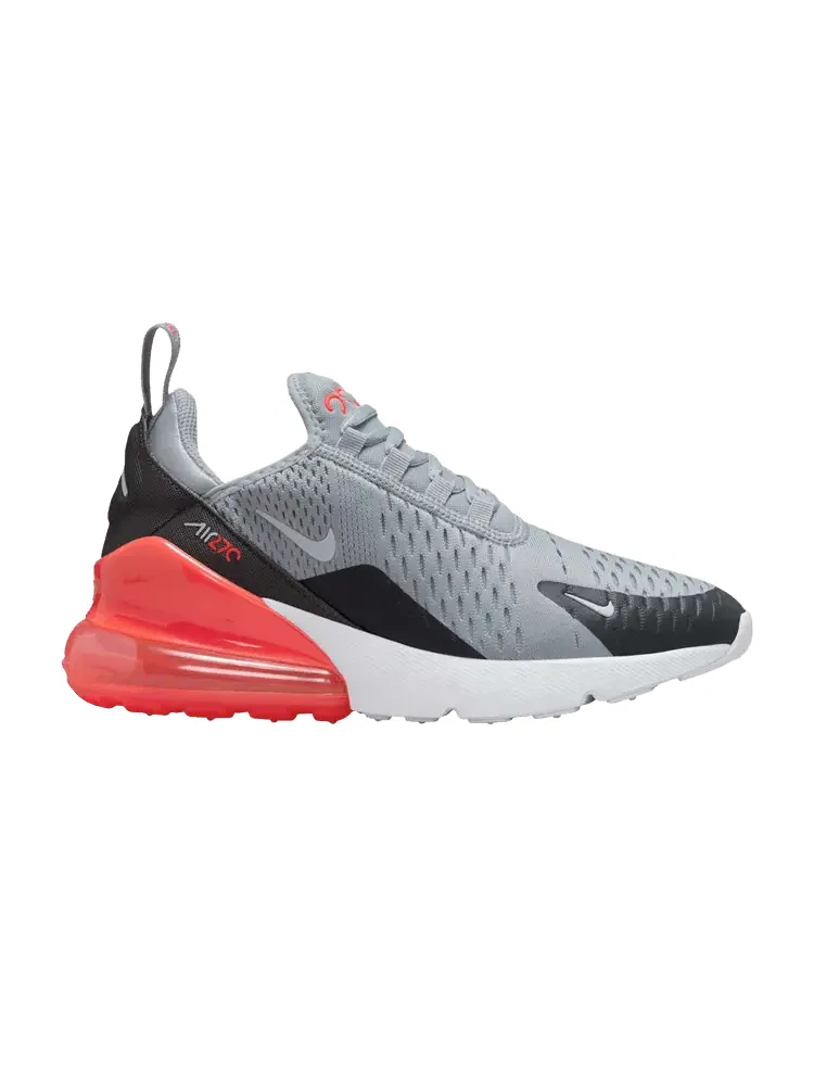 Кроссовки Nike Air Max 270 GS Wolf Grey Bright Crimson — изображение 1 из 1, серый яркий