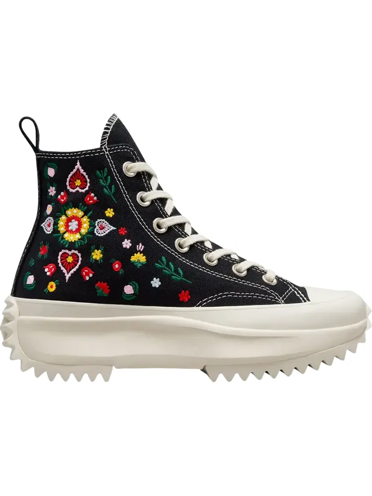 Кроссовки Converse Run Star Hike Platform High Floral Embroidery — изображение 1 из 1, черный