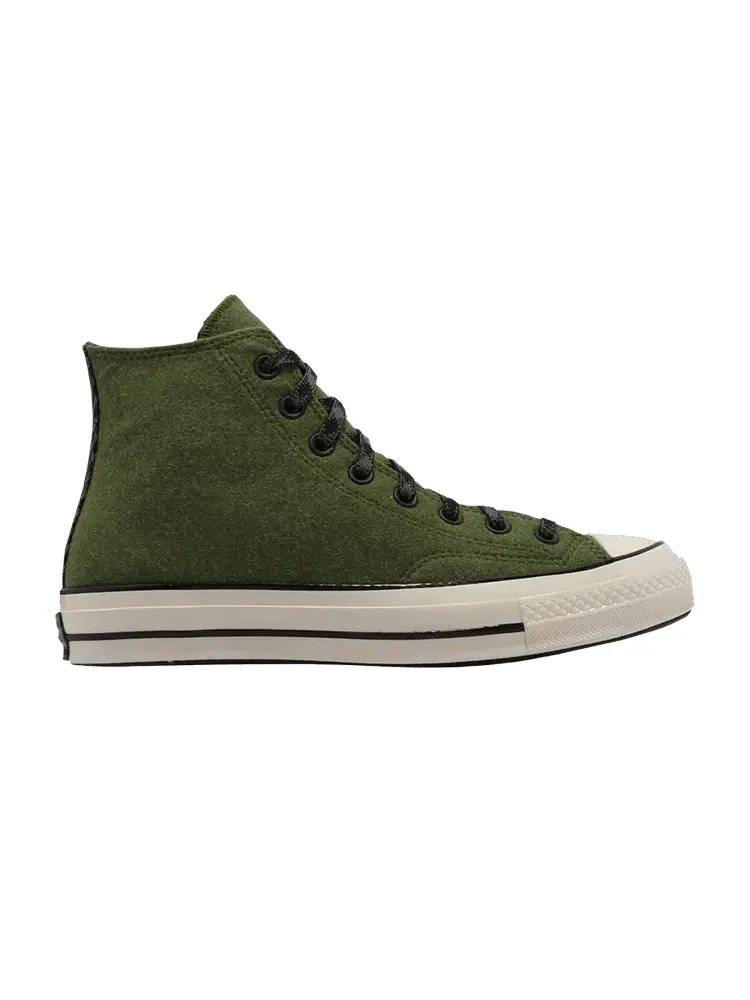 Кроссовки Converse Chuck 70 High Flannel 'Green' — изображение 1 из 1, зеленый/черный