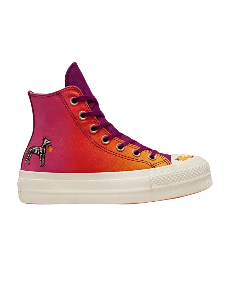 Кроссовки Converse Wmns Chuck Taylor All Star Lift High 'Día de Muertos' — изображение 1 из 1, красный