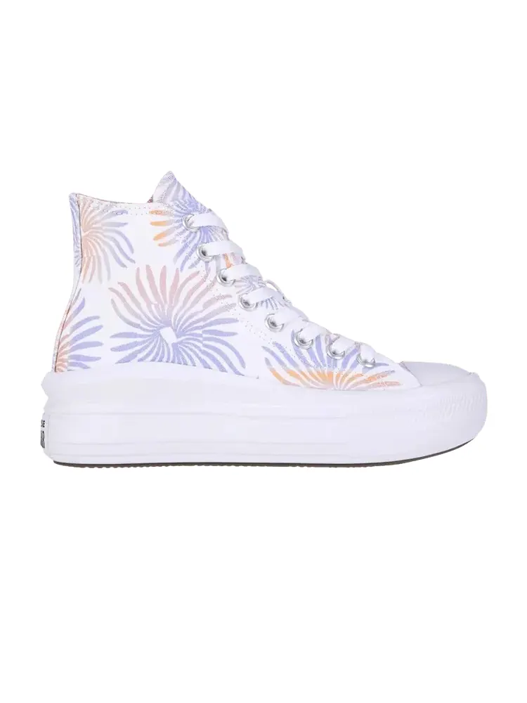 Кроссовки Converse Wmns Chuck Taylor All Star Move High 'Ultraviolet Peach Floral' — изображение 1 из 1, белый