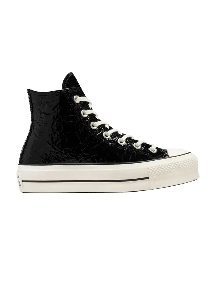 Кроссовки Converse Wmns Chuck Taylor All Star Lift Platform High 'Crinkled Leather - Black Egret' — изображение 1 из 1