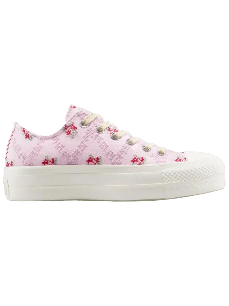 Кроссовки Converse Wmns Chuck Taylor All Star Lift Platform Low 'Cross Stitch Roses' — изображение 1 из 1, розовый