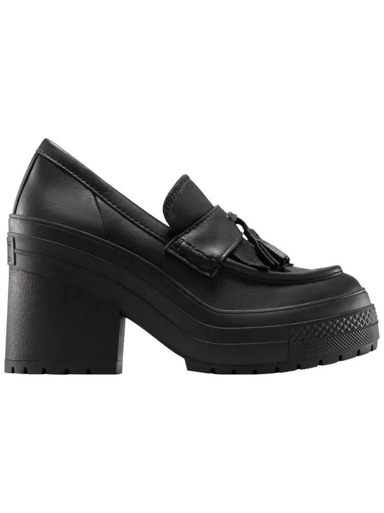 Кроссовки Converse Wmns Chuck 70 De Luxe Heel Loafer Platform Low 'Triple Black' — изображение 1 из 1, черный