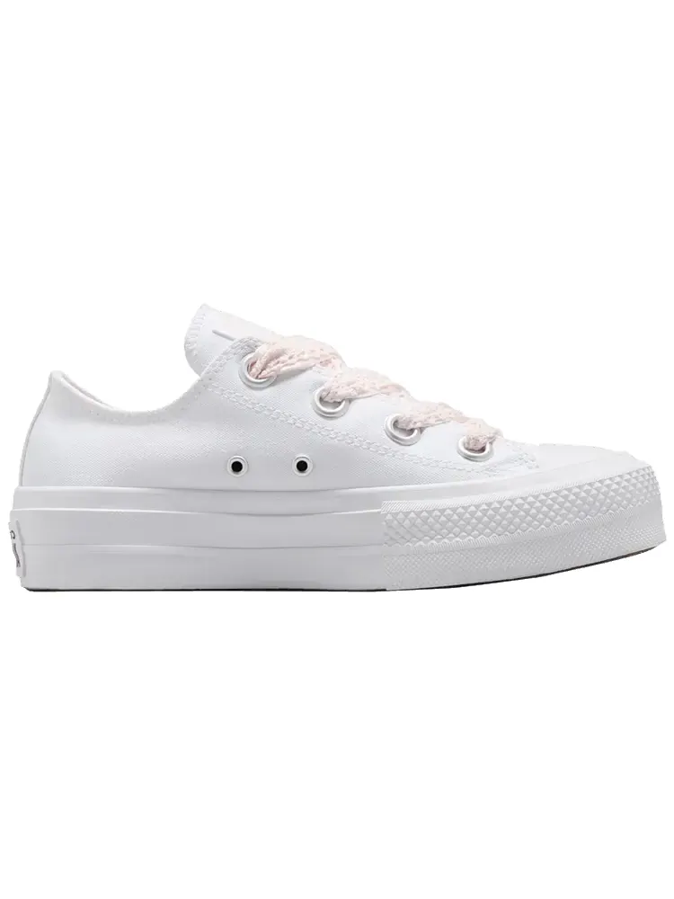 Кроссовки Converse Wmns Chuck Taylor All Star Lift Platform Low 'Crochet Laces - White Blush Hush' — изображение 1 из 1