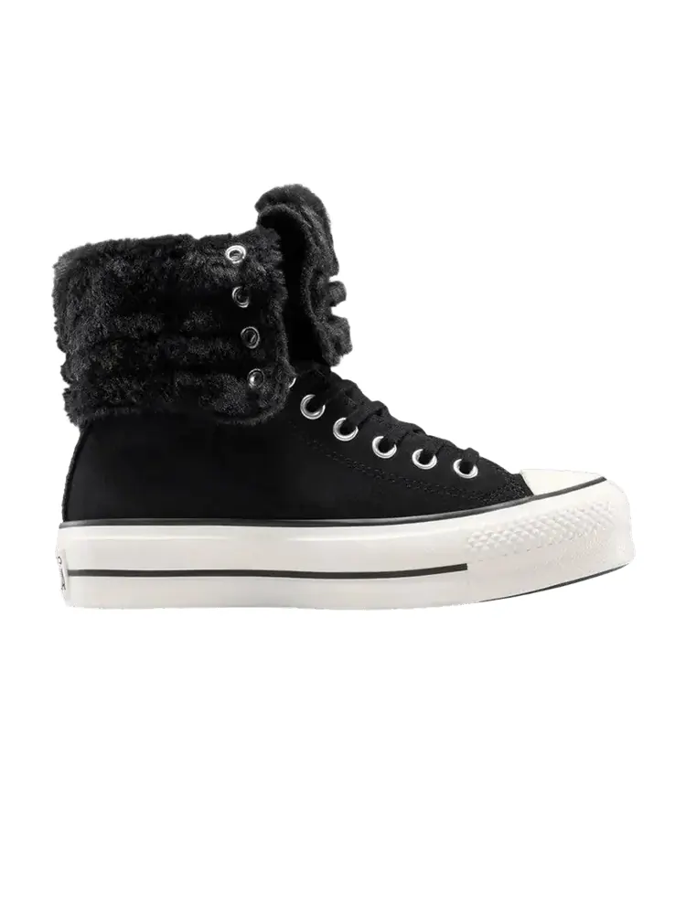 Кроссовки Converse Wmns All Star Fold Over Lift Hi — изображение 1 из 1, черный