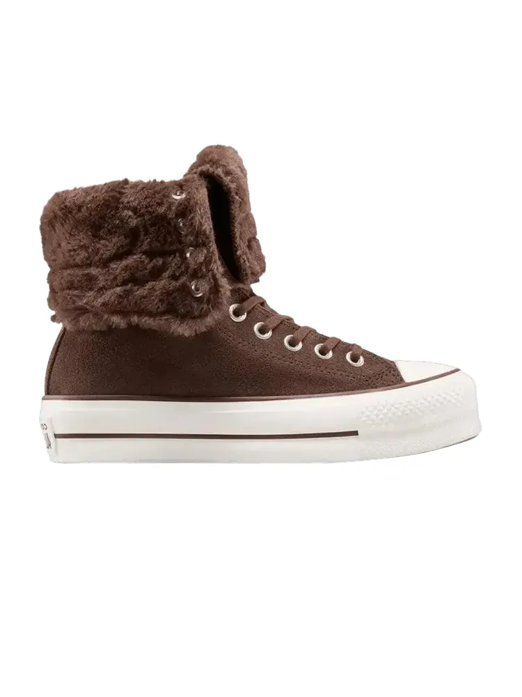 Кроссовки Converse Wmns All Star Fold Over Lift Hi, Totally Fudged — изображение 1 из 1, коричневый