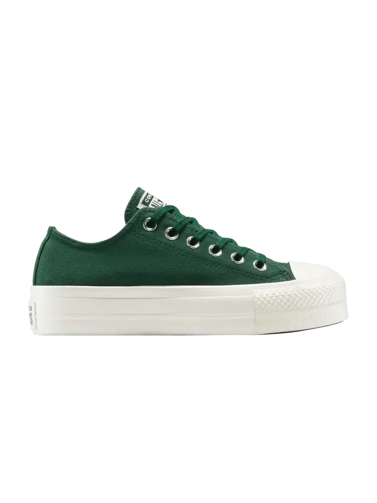 Кроссовки Converse Wmns Chuck Taylor All Star Lift Platform Low, Colorful Suede - Branch Out — изображение 1 из 1, зеленый