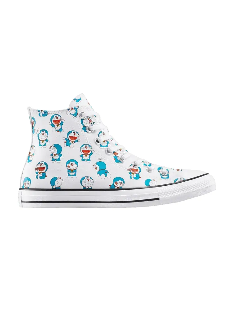 Кроссовки Converse Doraemon x Chuck Taylor All Star High 'Allover Doraemon Print' — изображение 1 из 1, белый/золотистый
