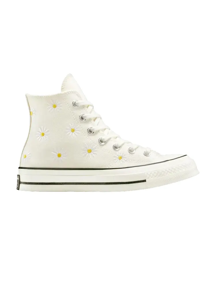 Кроссовки Converse Chuck 70 High, Embroidered Daisies - Egret — изображение 1 из 1, бежевый