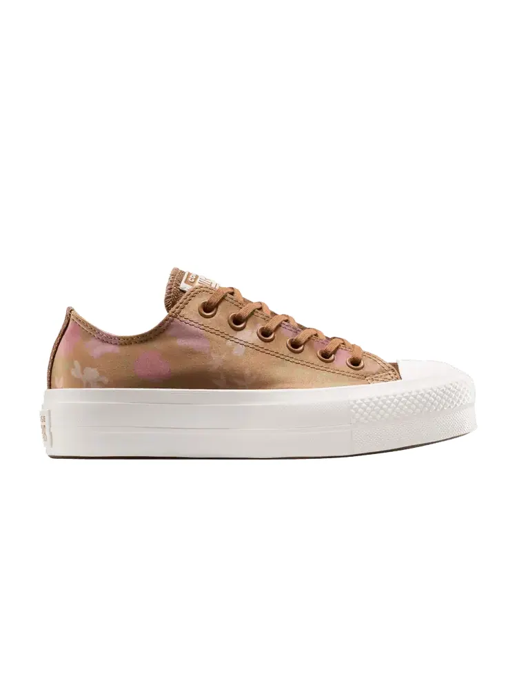 Кроссовки Converse Wmns Chuck Taylor All Star Lift Platform Low, Floral Satin — изображение 1 из 1, бежевый