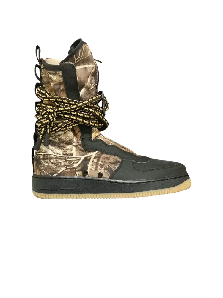 Кроссовки Nike Realtree x SF Air Force1 Hi 'Black Camo' — изображение 1 из 1, черный