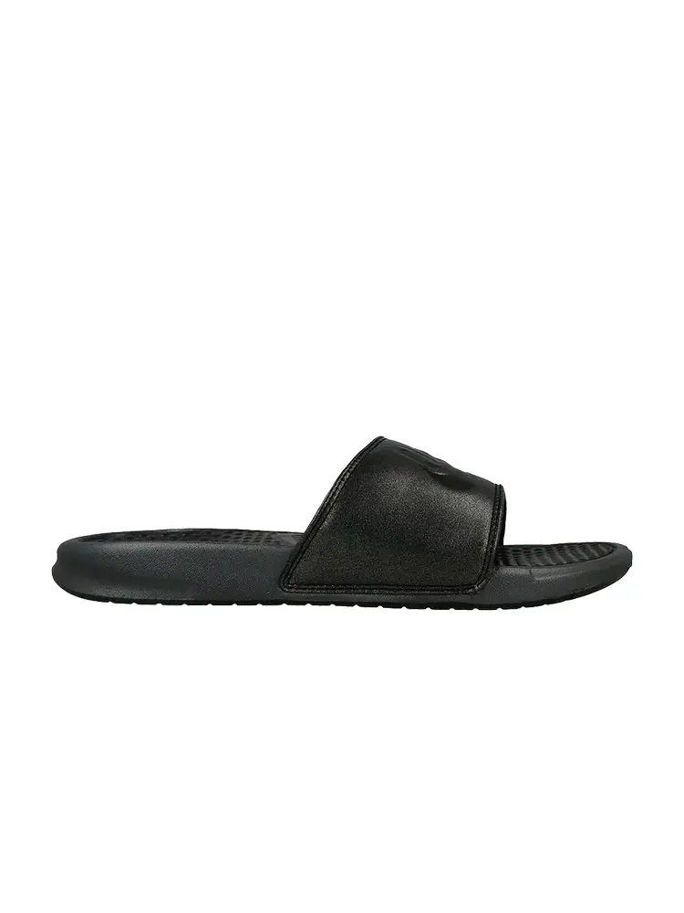 Кроссовки Nike Wmns Benassi JDI Metallic QS 'Metallic Black' — изображение 1 из 1, черный