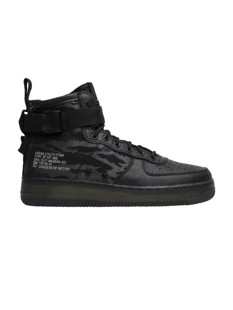 Кроссовки Nike SF Air Force 1 Mid 'Tiger Camo' — изображение 1 из 9, черный/черный-хаки