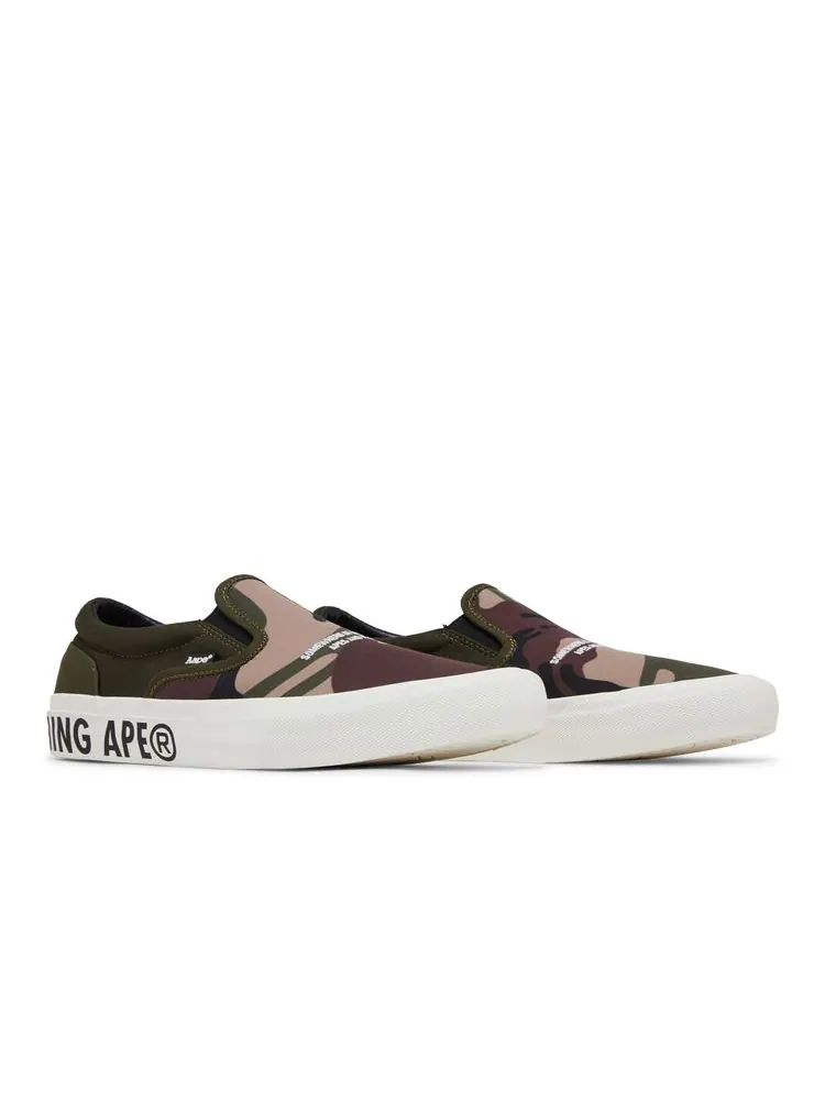 Тапочки AAPE Slip-On 'Green Camo' — изображение 8 из 8, зеленый