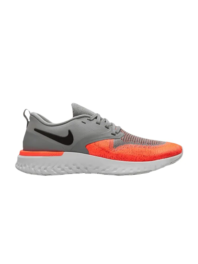 Кроссовки Nike Wmns Odyssey React Flyknit 2 'Cool Grey Bright Mango' — изображение 1 из 1, серый/черный/яркий