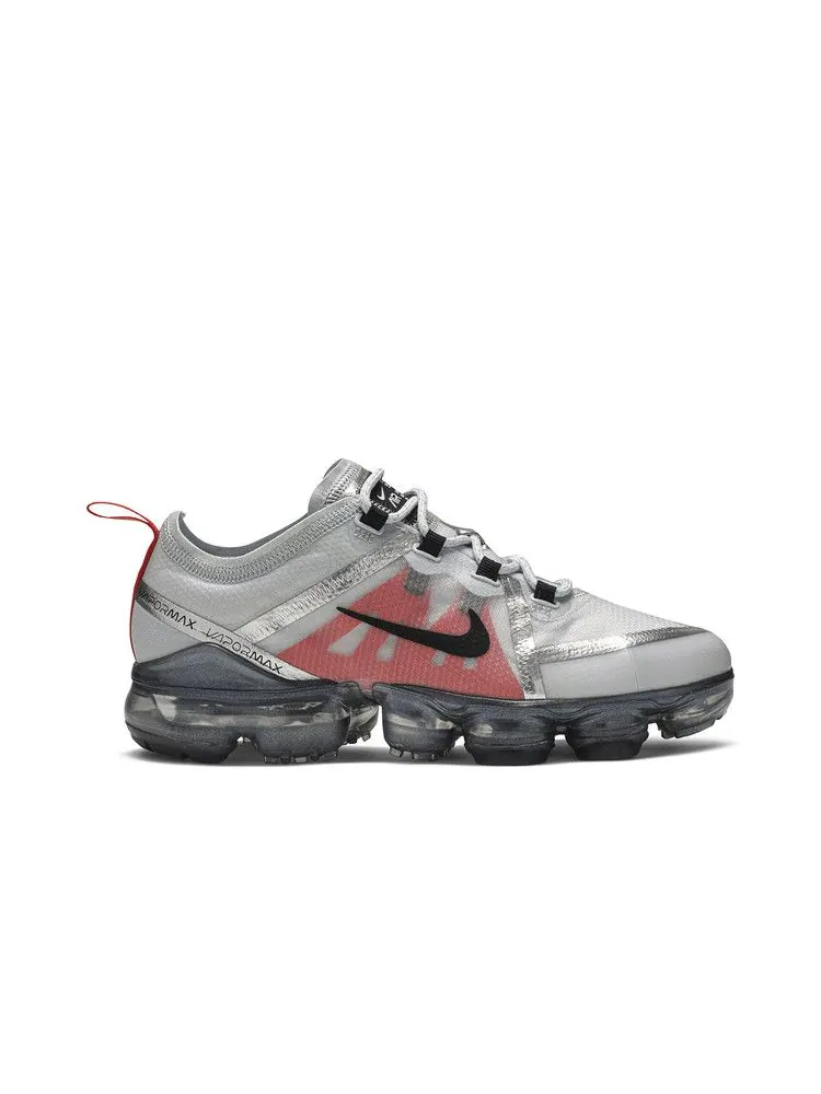 Кроссовки Nike Air VaporMax 2019 GS 'Platinum Orange' — изображение 2 из 9, платиновый/черный/белый