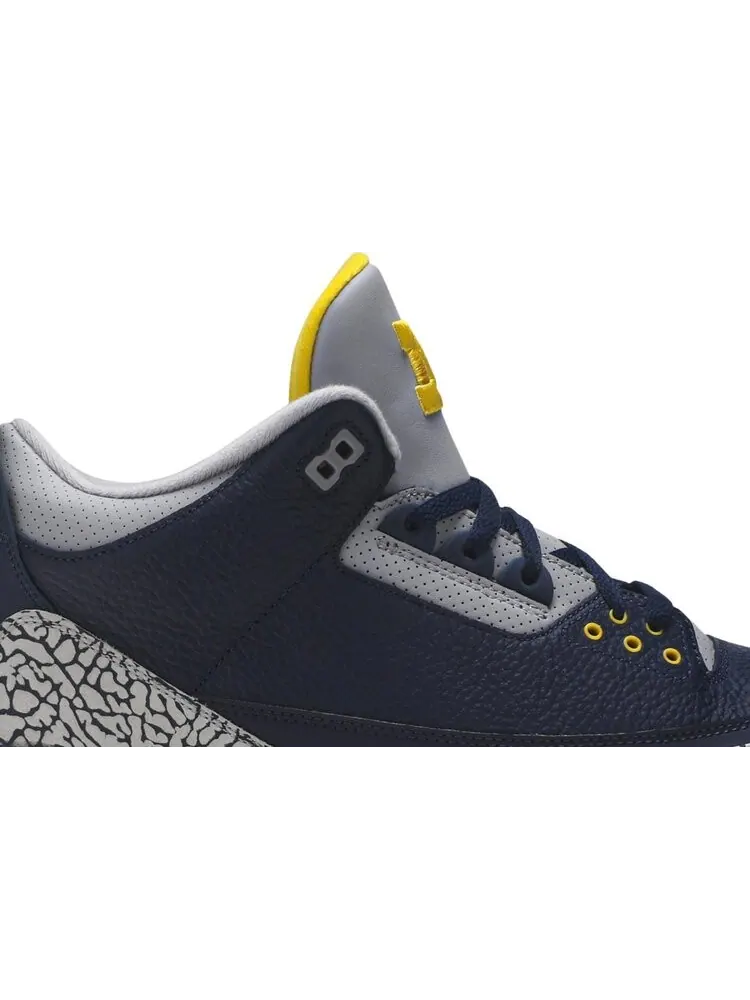 Кроссовки Air Jordan 3 Retro Michigan Wolverines PE — изображение 2 из 8, синий