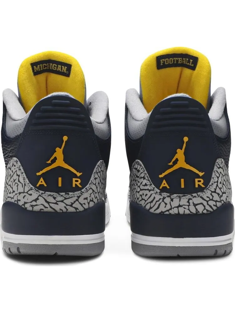 Кроссовки Air Jordan 3 Retro Michigan Wolverines PE — изображение 6 из 8, синий